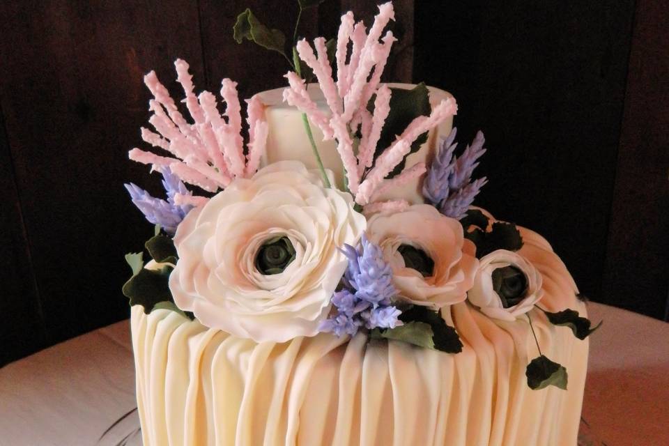 Ruffled wedding cake