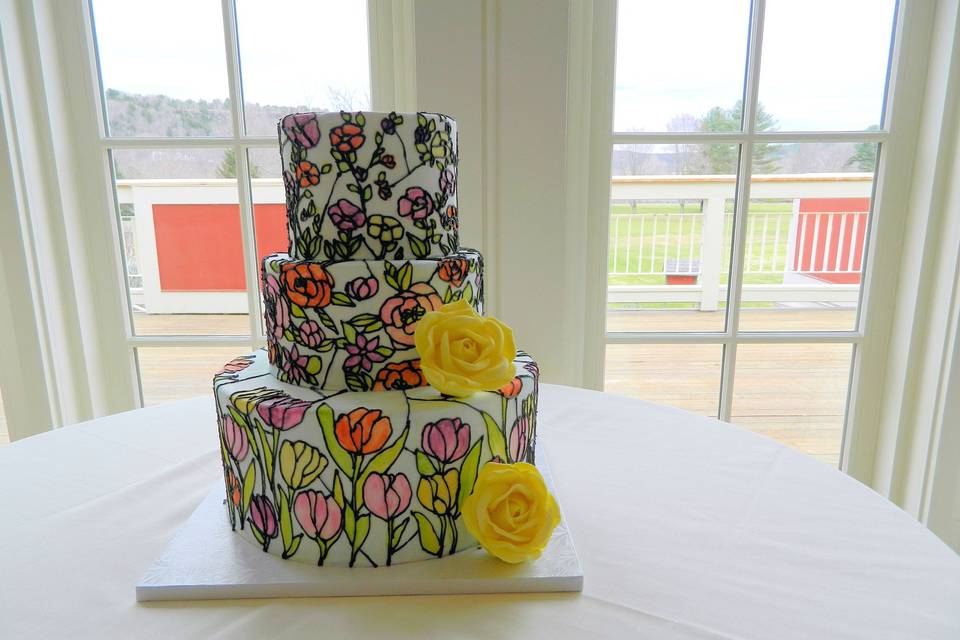 Stained glass wedding cake