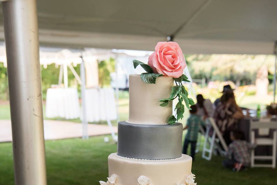 Ruffled wedding cake