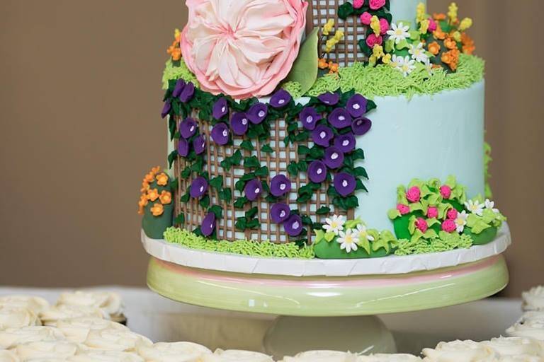 Garden wedding cake