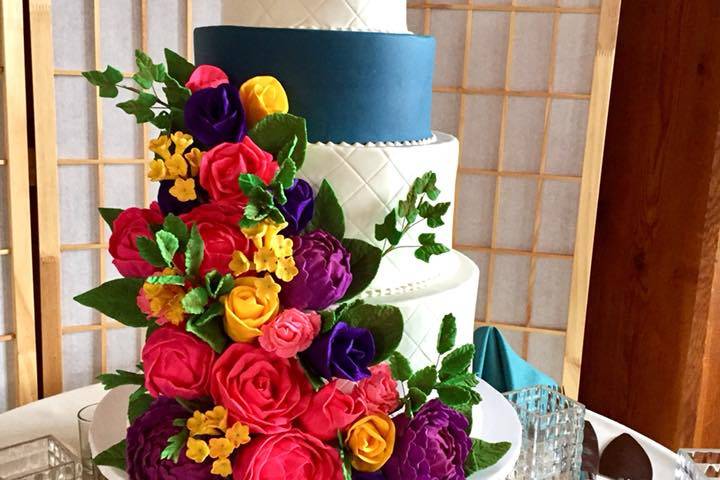 Colorful wedding cake