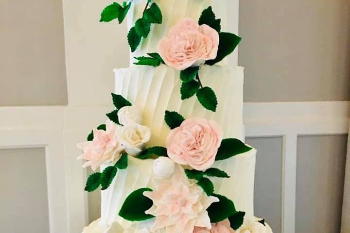 Blush wedding cake