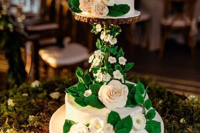 Enchanted garden wedding cake