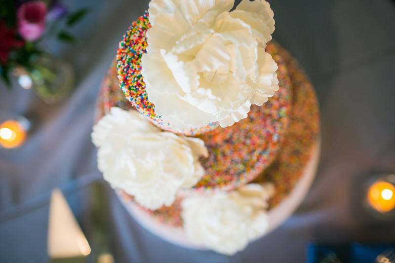 Sprinkle wedding cake