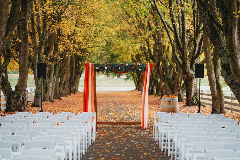 Fall ceremony set up