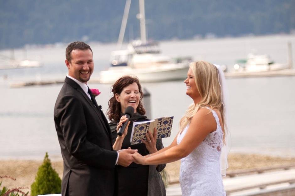 Ceremony overlooking the water