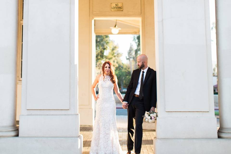 Bride and Groom train station