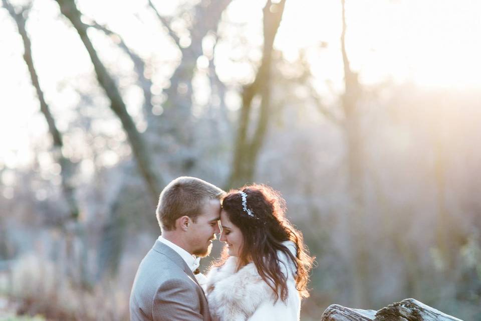 Winter Wedding Bride and Groom