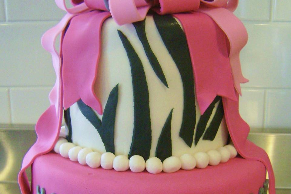 Pink and Zebra Print Birthday Cake!