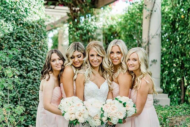 Bride with bridesmaids