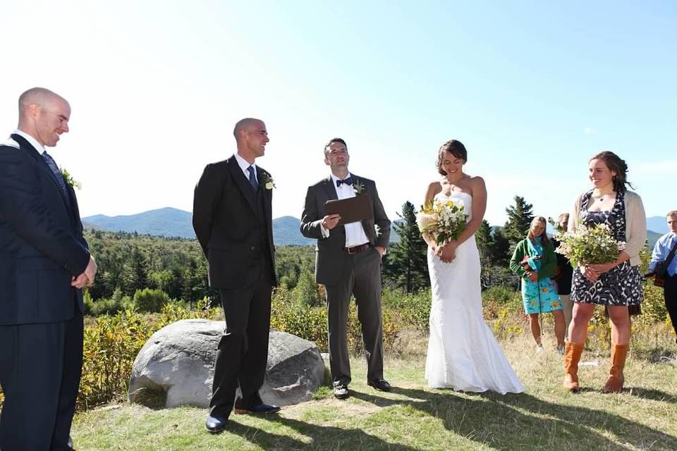 Guests with the newlyweds