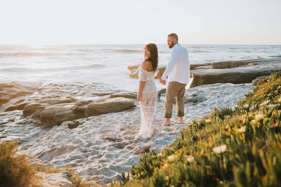 Beach engagement session