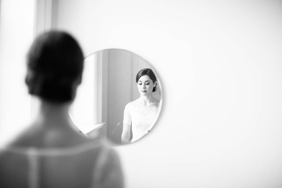 Bridal mirror portrait