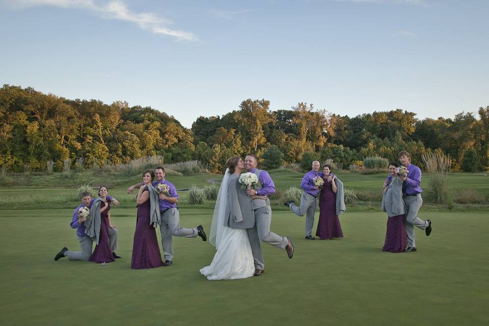 The bride and groom