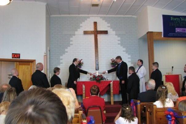 Church wedding . .the Unity Candle!