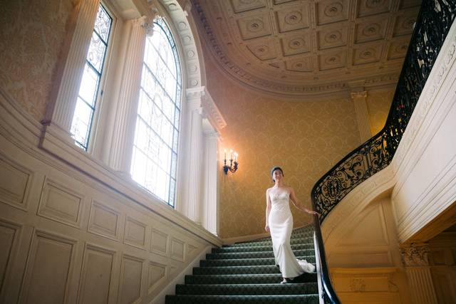 Bride on staircase