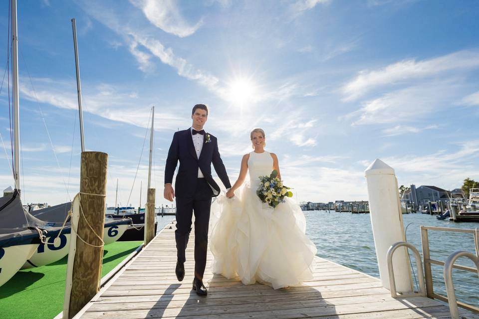 Bride & groom at Jersey shore