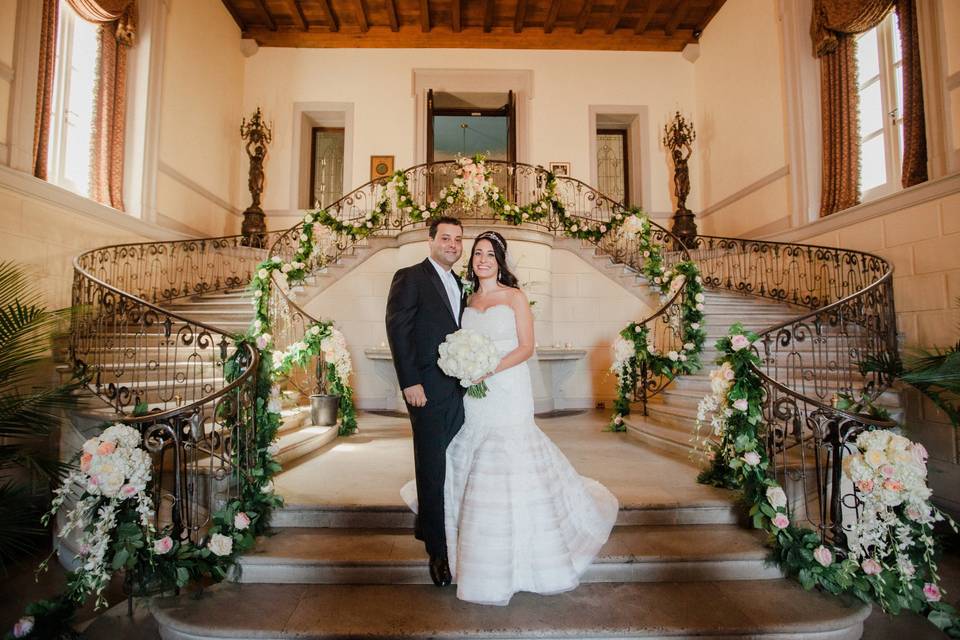 Bride & groom at Oheka