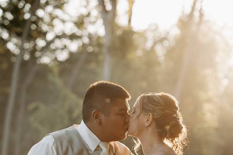 Kissing during golden hour
