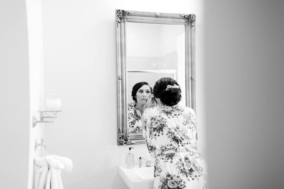 Bride getting ready