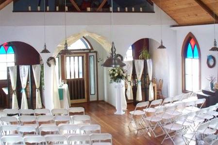 Main Dining Room set for a 100 person ceremony