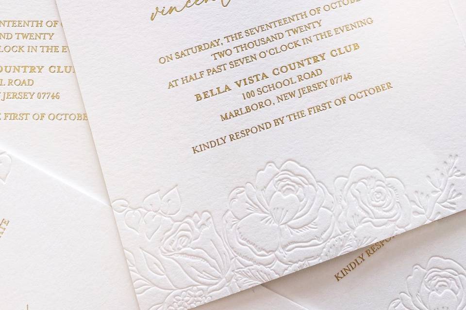 Foil and Blind Embossed Invite
