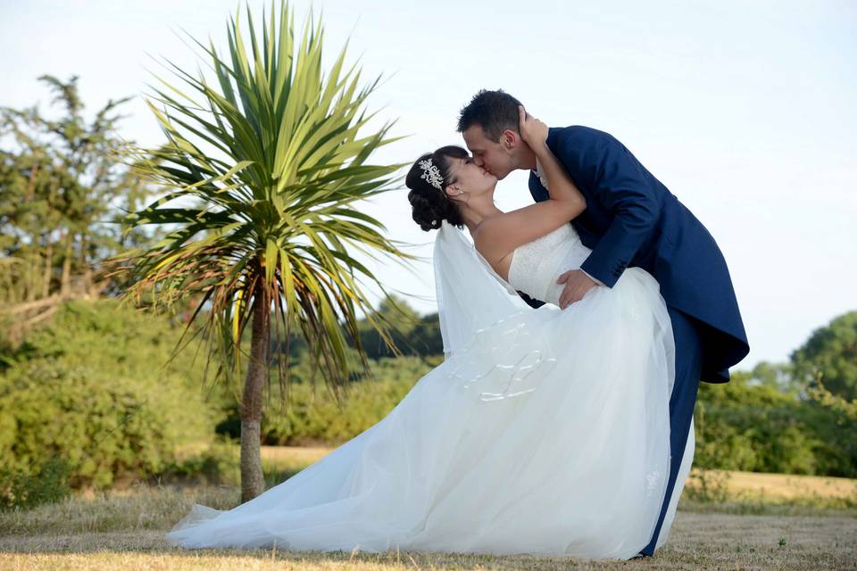 Dipping his bride