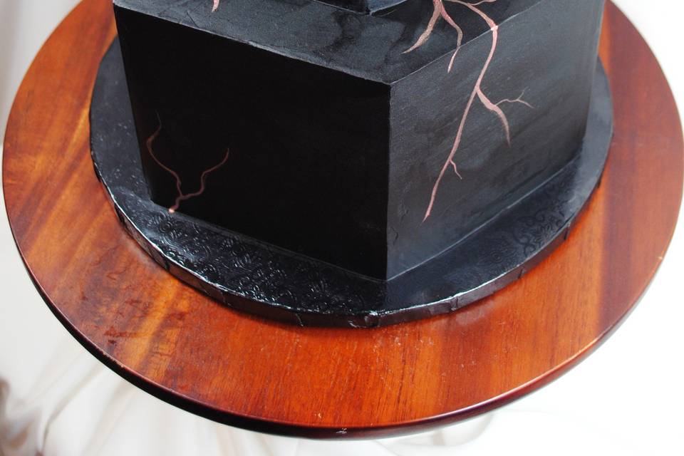 Black Hexagon Cake