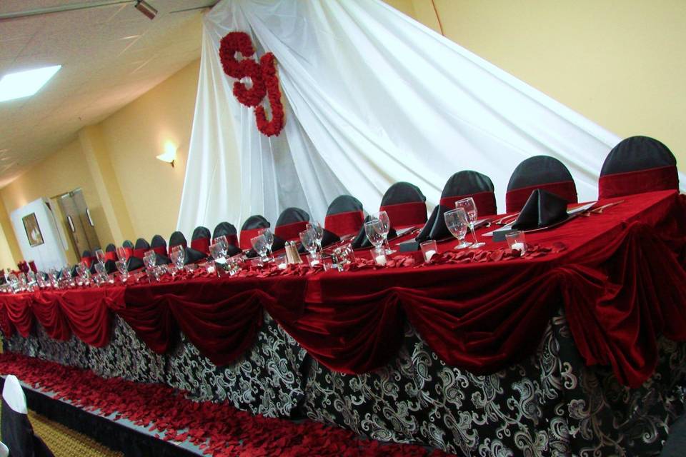 Head table setup