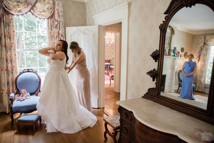 Bride getting ready