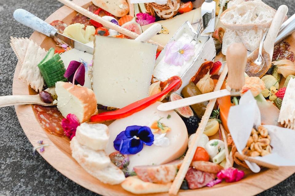 Bride and groom nibble platter