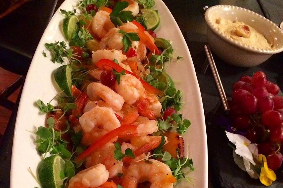 Our roasted pineapple habanero shrimp