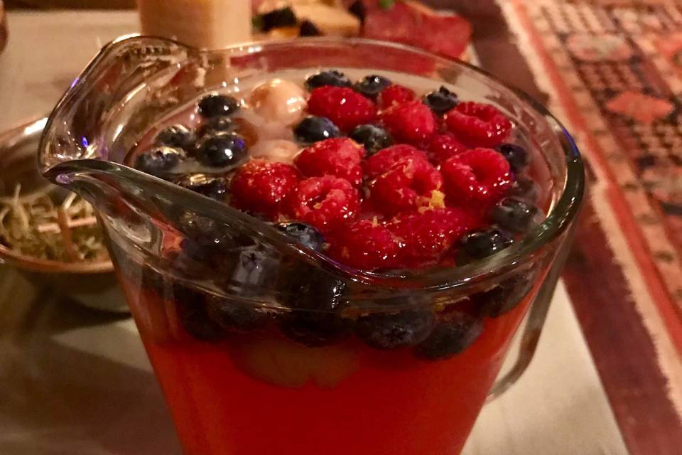 Blood orange Love punch with lychees and berries