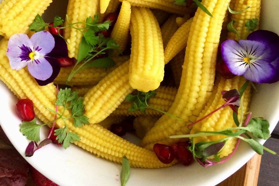 Pickled baby corn felling pretty!