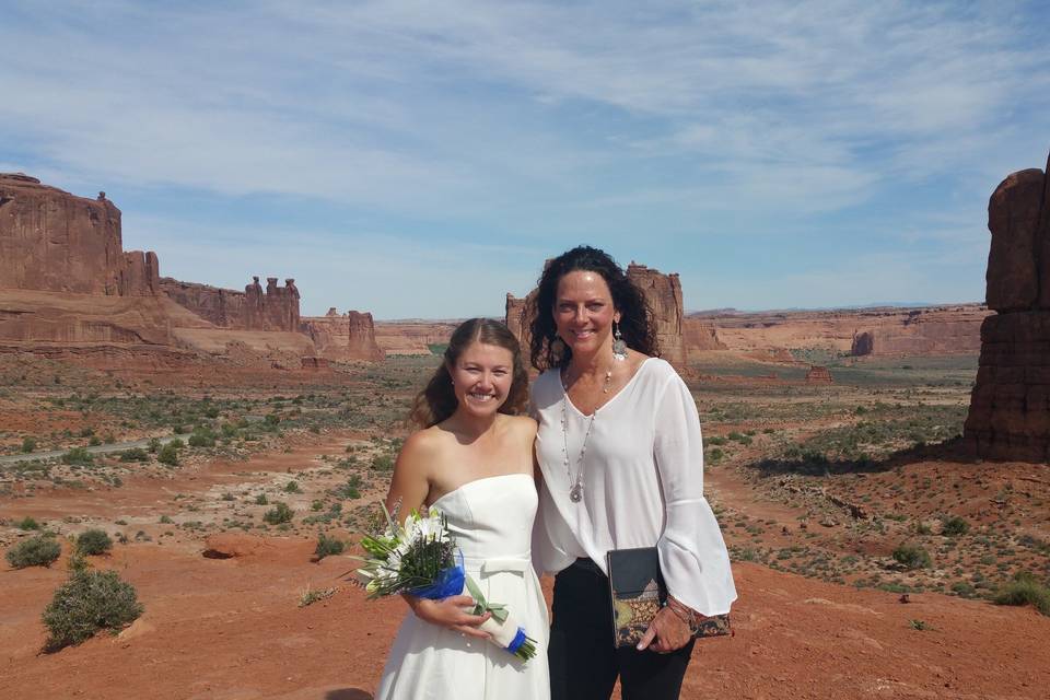 Bride with the officiant