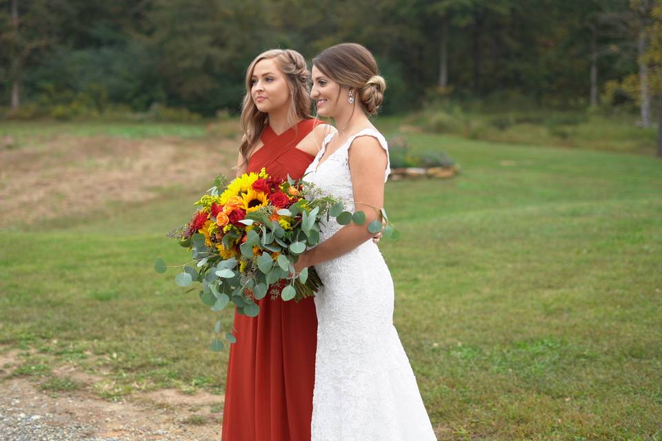 Bride and Bridesmaid