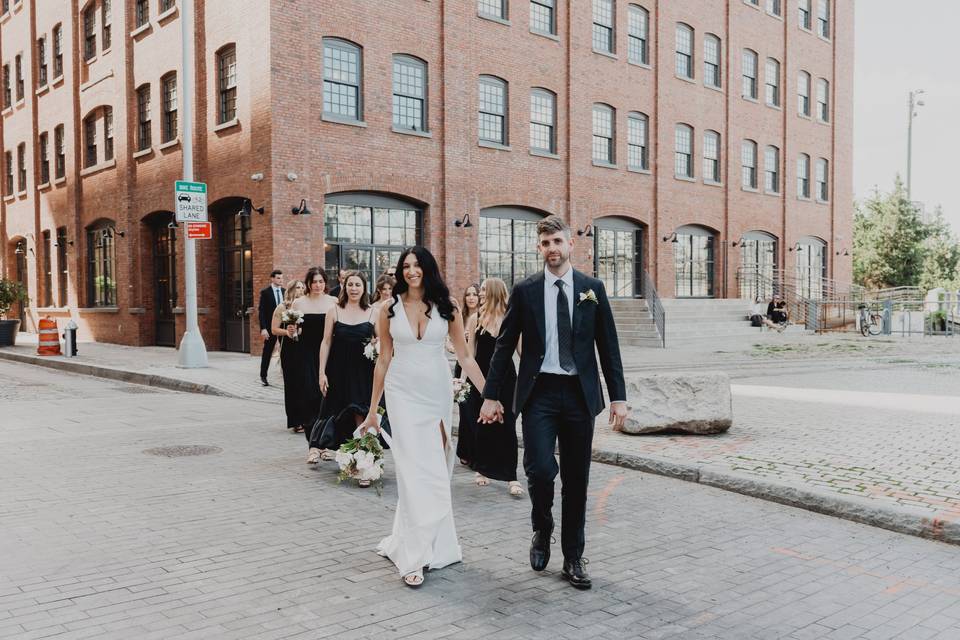 Bride and bridal party