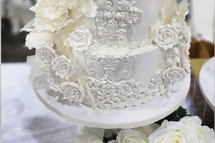 Tiered wedding cake