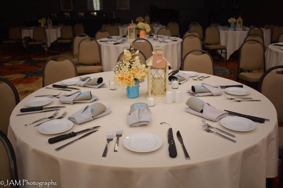 Table set up with centerpiece