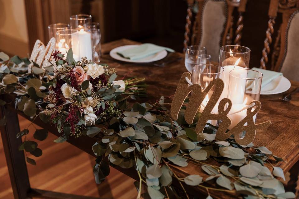 Sweetheart Table Set Up