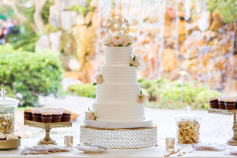 Cake and sweets table set up