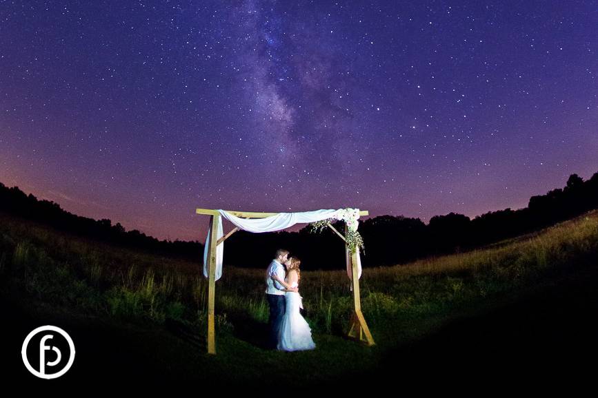 Couple beneath the Milky Way