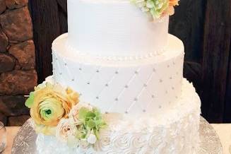 Classic white wedding cake