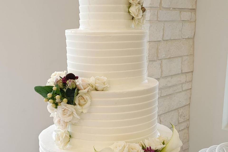 Classic white 4 tier cake