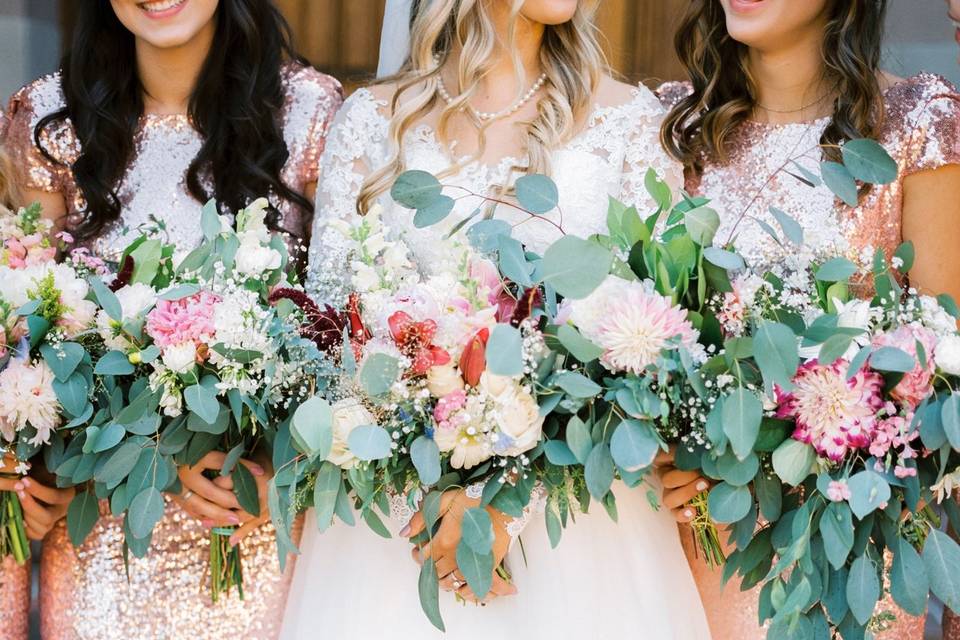 Inessa with her bridesmaids