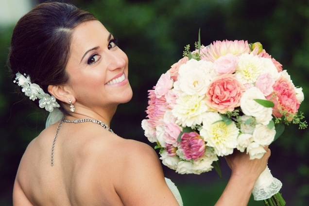 Bride holding the bouquet