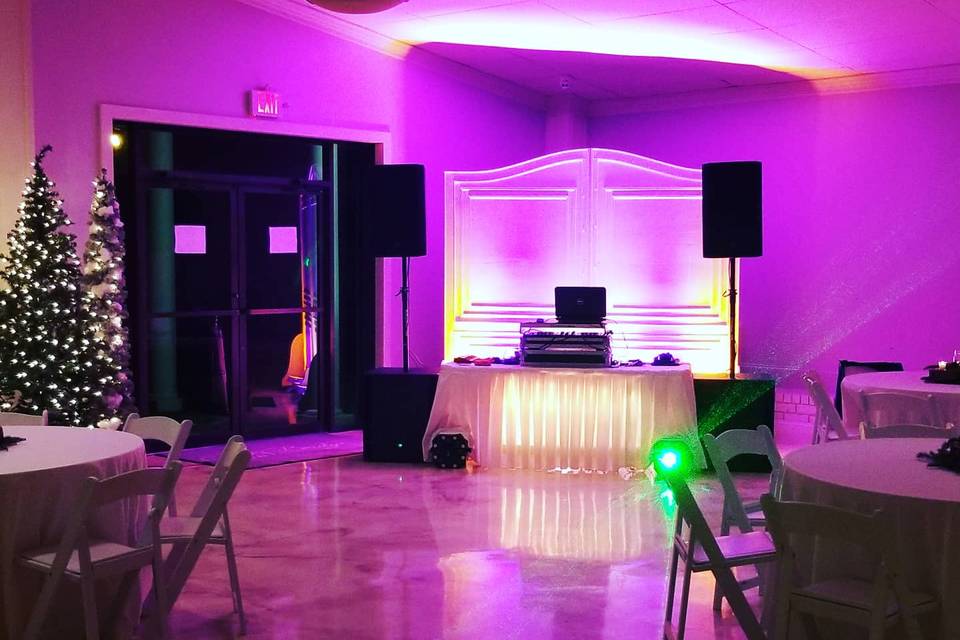 Wedding reception uplighting