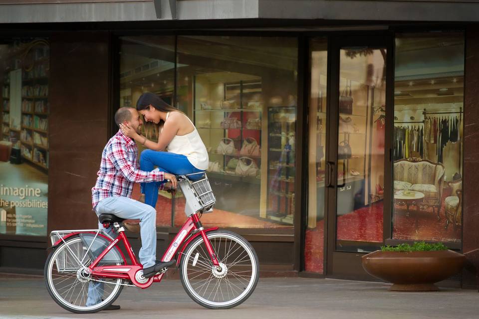 Downtown engagement on bike