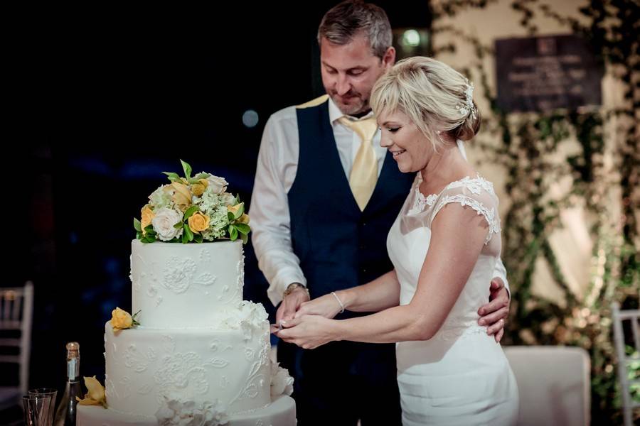 Wedding cake cutting