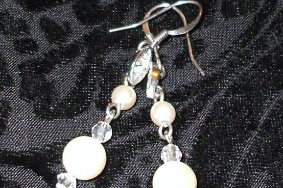 Crystal and Glass Pearl drop earrings